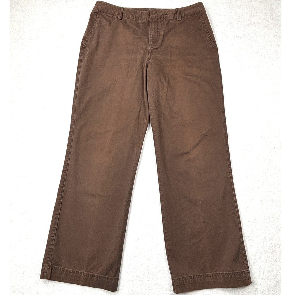 Eddie Bauer Pants Womens 10 Short Brown Stretch Chino Straight Mercer Fit